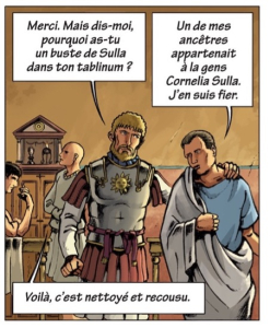 Exposition du buste d’un glorieux ancêtre (L’Année des quatre empereurs. Tome 1. Mai 68, p. 43) © S. Luccisano & C. Ansar - GALLIA VETVS 2019